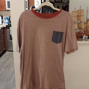 Airwalk Heathered T-Shirt with Denim Pocket